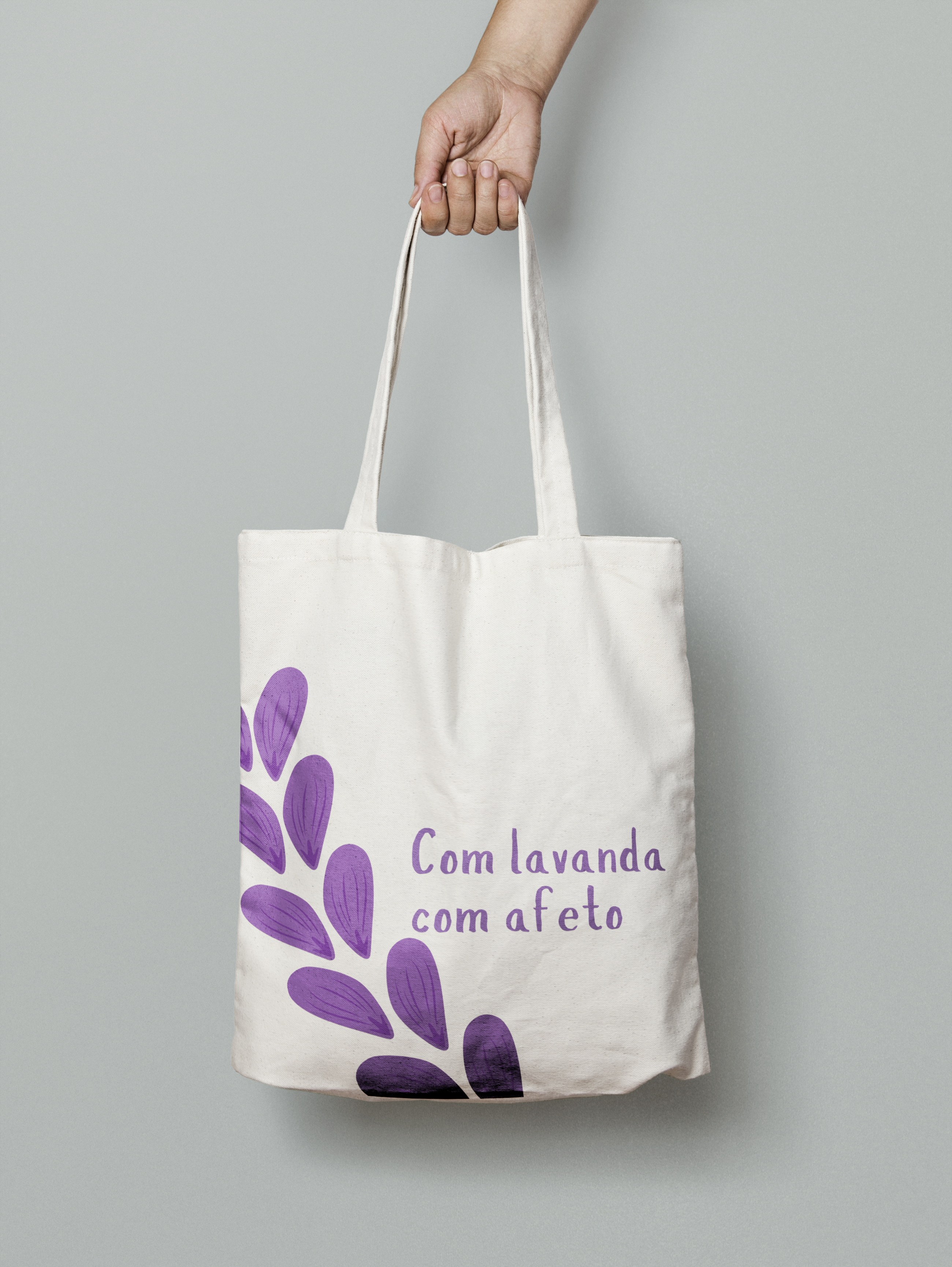 Aplicação de marca Com Lavanda em embalagem