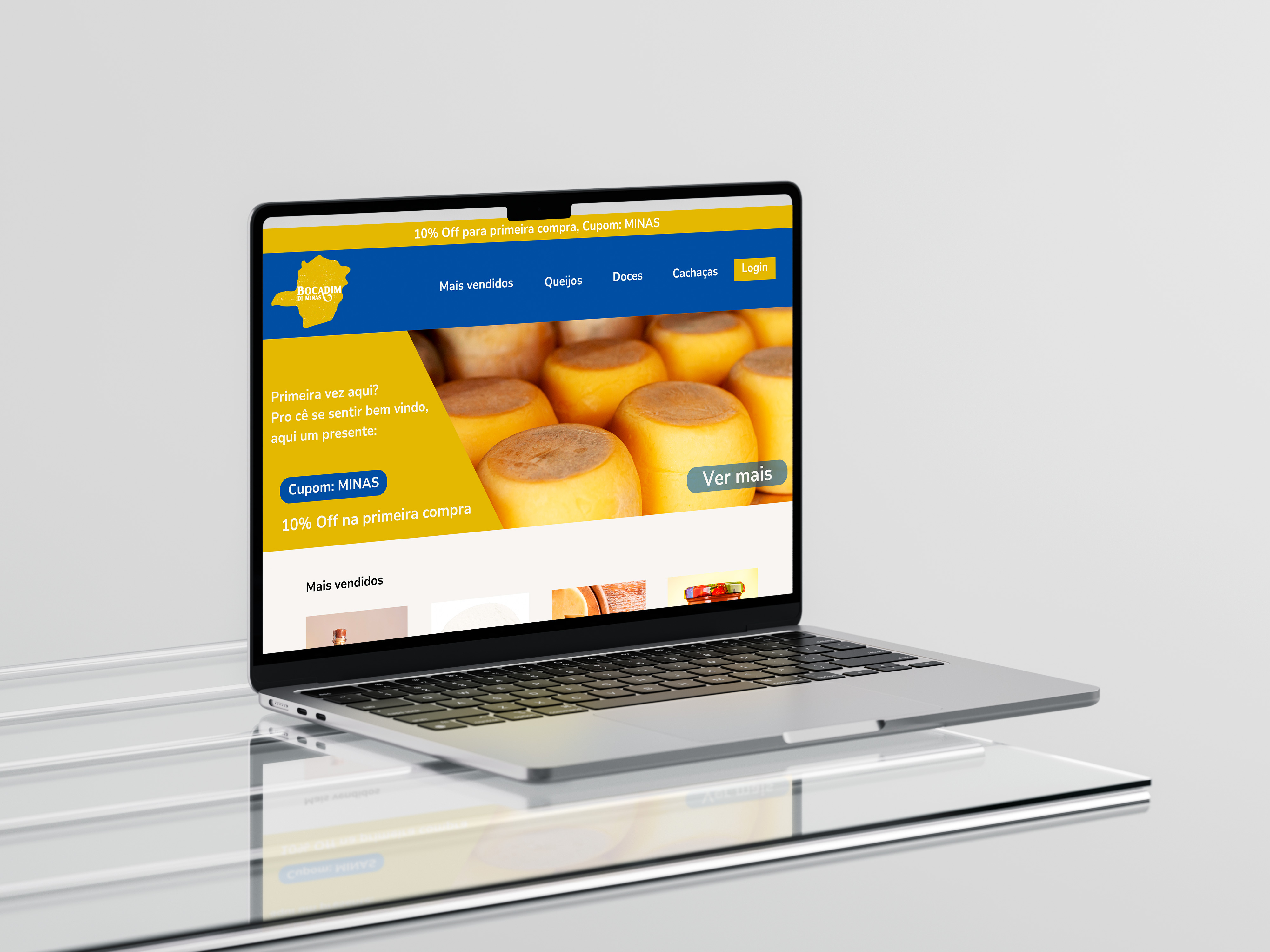 Notebook com site Bocadim Di Minas